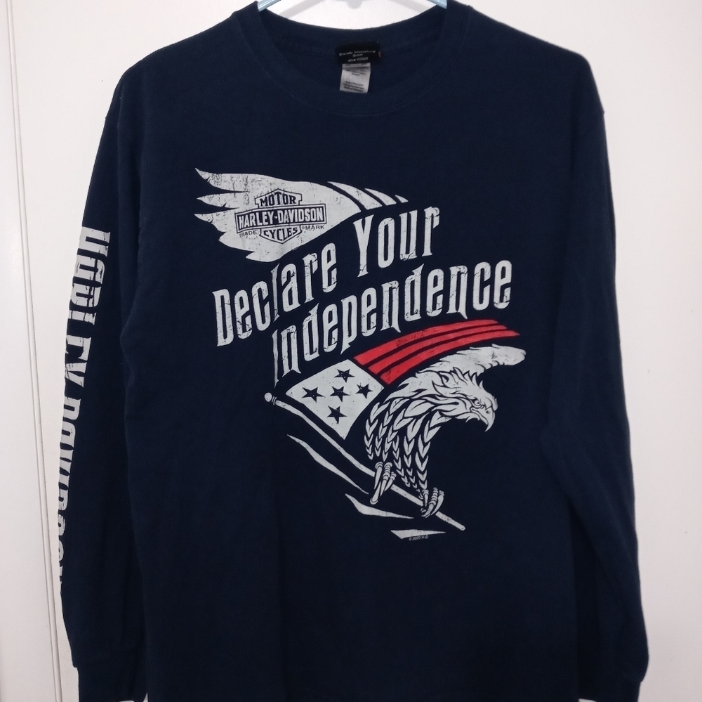 Harley-davidson long sleeve DECLARE YOUR INDEPENDENCE T Shirt Double sided